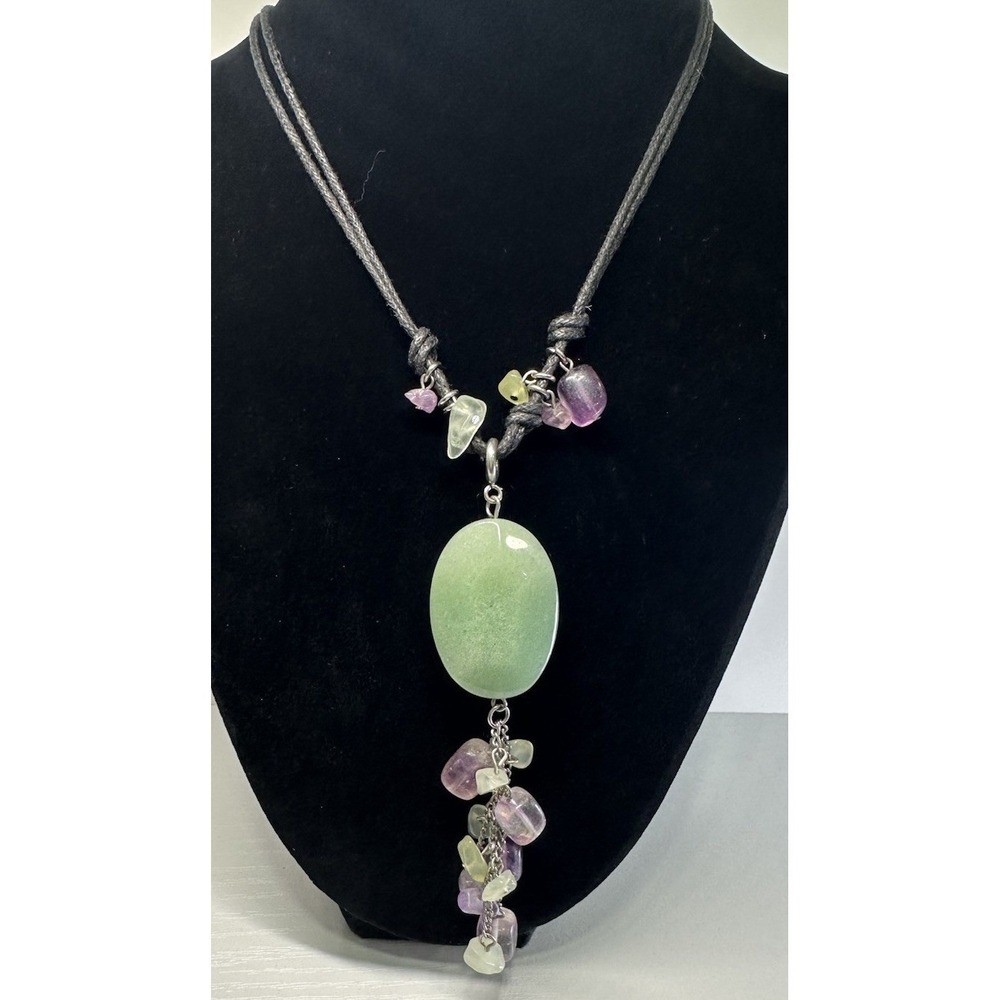 Park Lane Cord Necklace Women's Mandalay Natural Gem Aventurine Amethyst
